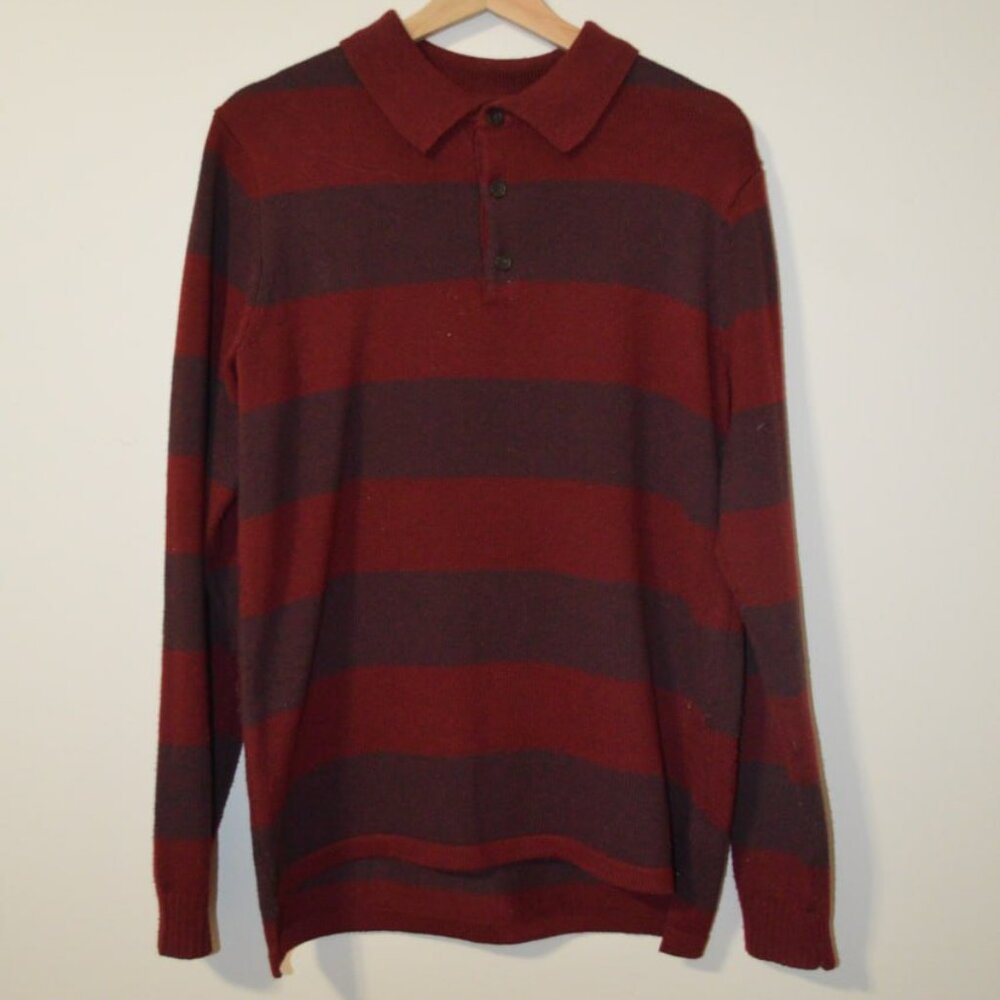 Men's knit polo sweater